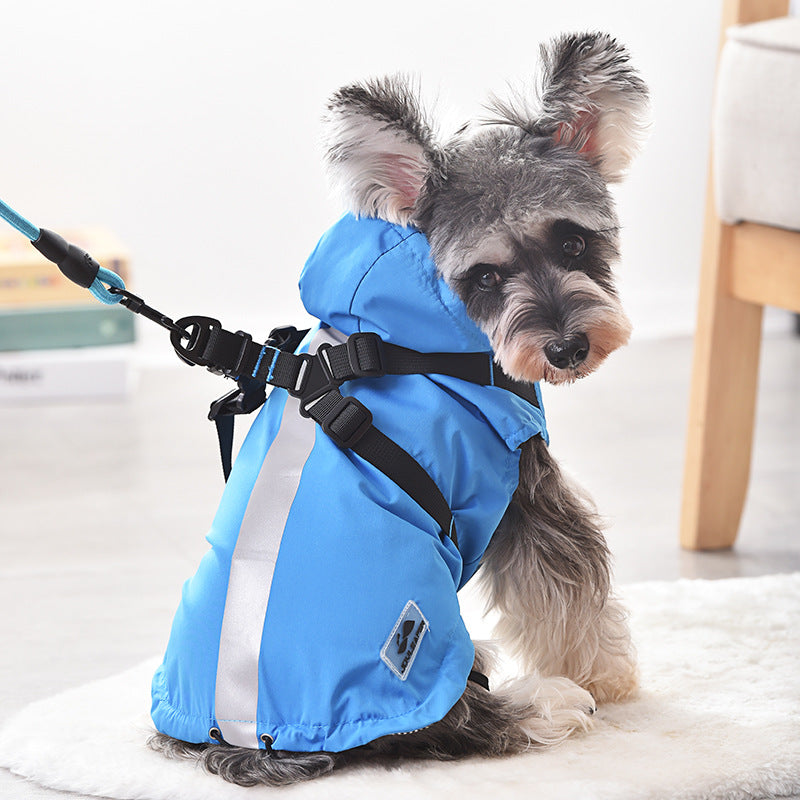 Raincoat Windbreaker Pet Chest Back Waterproof Snowproof Raincoat Pet Dog Clothes - The Pet Supply Store 