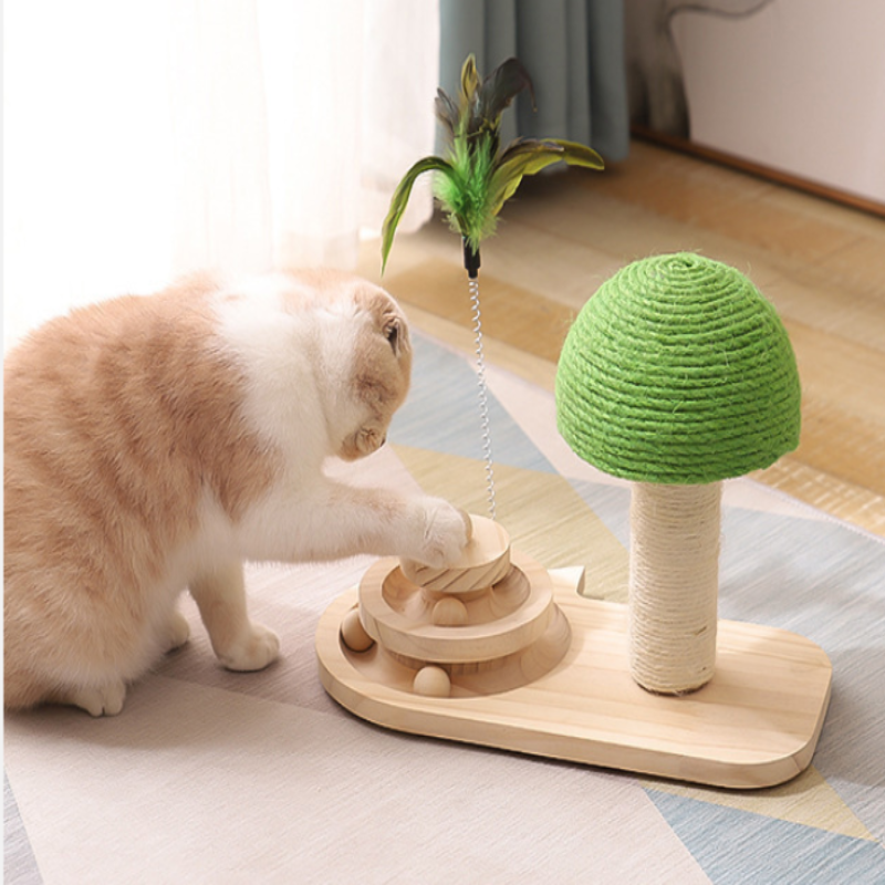 Pet Cat Tree Toys Cat Scratch Post Pet Furniture Scratching Post Cats Claw Scratcher Double Sisal Balls Cat Accessories - The Pet Supply Store 