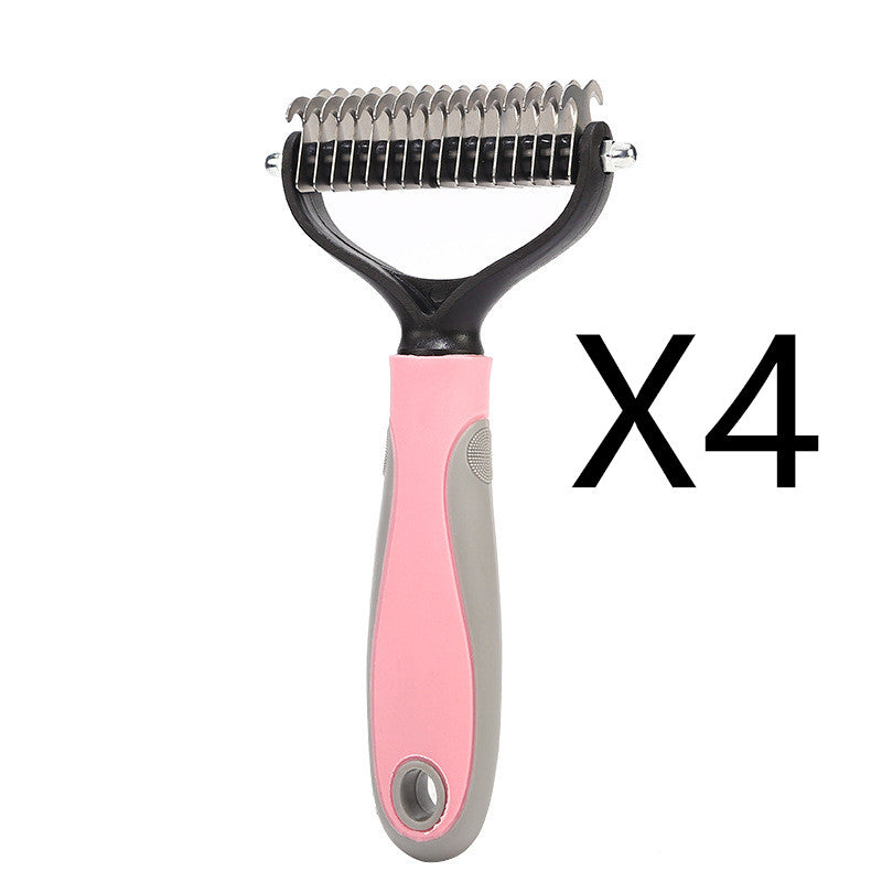 Stainless Double-sided Pet Brush Hair Removal Comb Grooming Dematting Dog Grooming Shedding Tools - The Pet Supply Store 