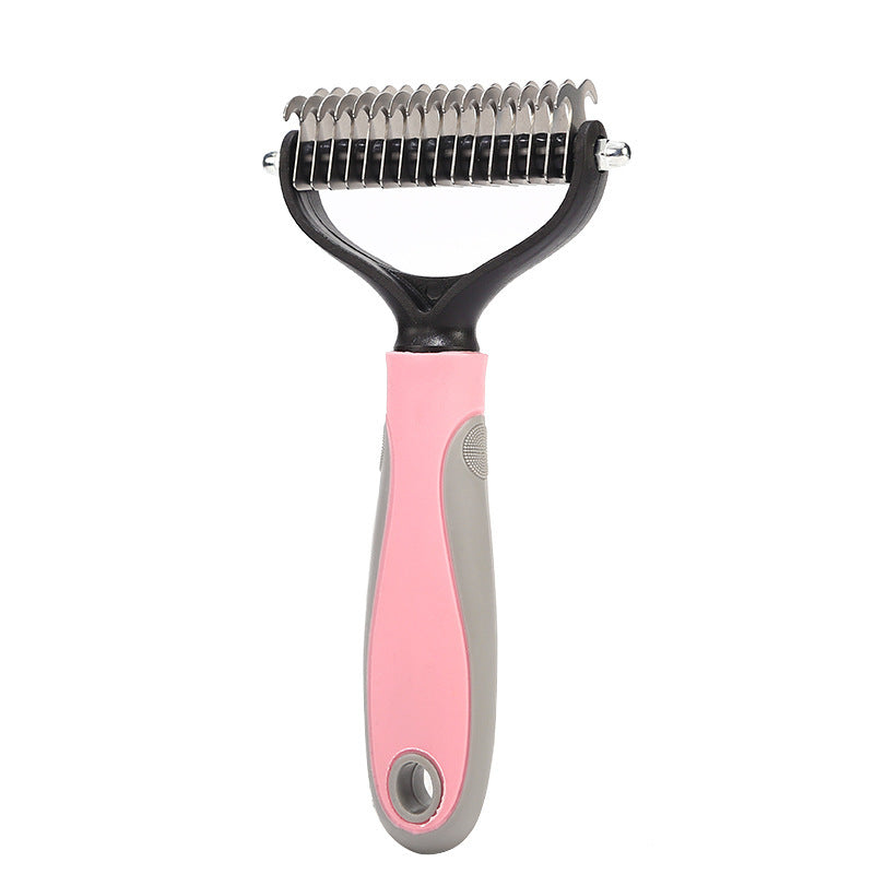 Stainless Double-sided Pet Brush Hair Removal Comb Grooming Dematting Dog Grooming Shedding Tools - The Pet Supply Store 