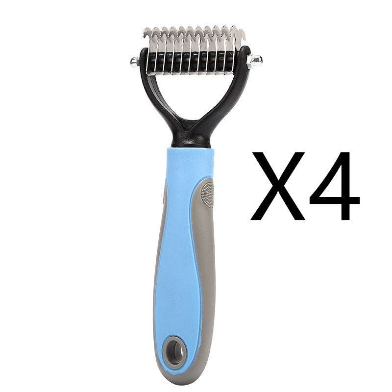 Stainless Double-sided Pet Brush Hair Removal Comb Grooming Dematting Dog Grooming Shedding Tools - The Pet Supply Store 