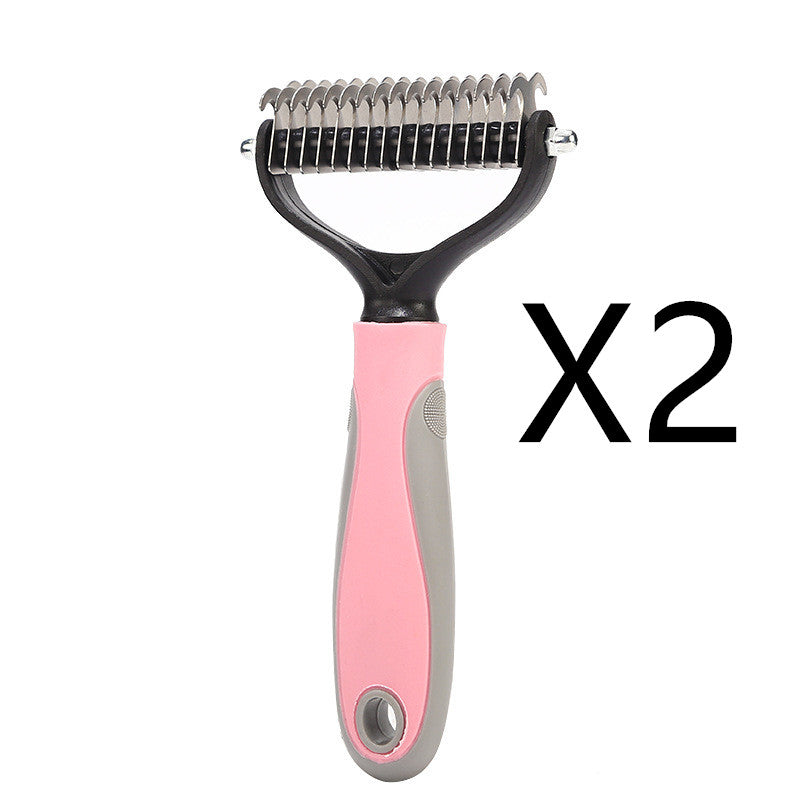 Stainless Double-sided Pet Brush Hair Removal Comb Grooming Dematting Dog Grooming Shedding Tools - The Pet Supply Store 