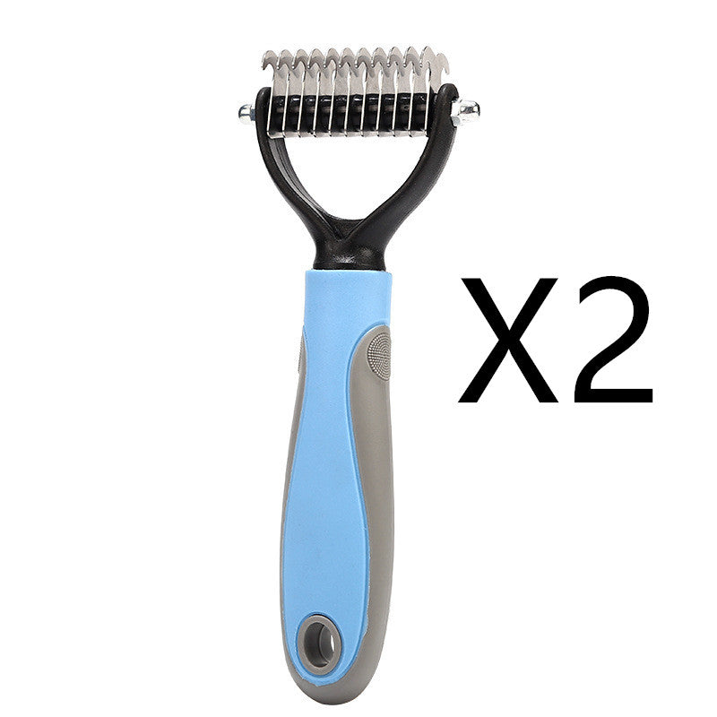 Stainless Double-sided Pet Brush Hair Removal Comb Grooming Dematting Dog Grooming Shedding Tools - The Pet Supply Store 